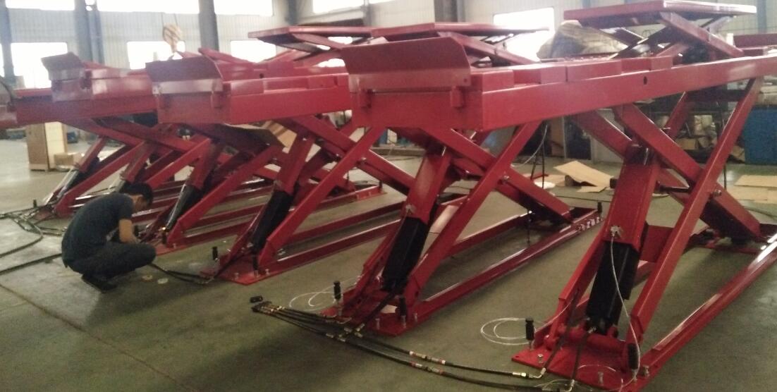 inground mounted scissor car lift for wheel alignment 