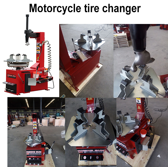 Swing arm motorcycle tire changer