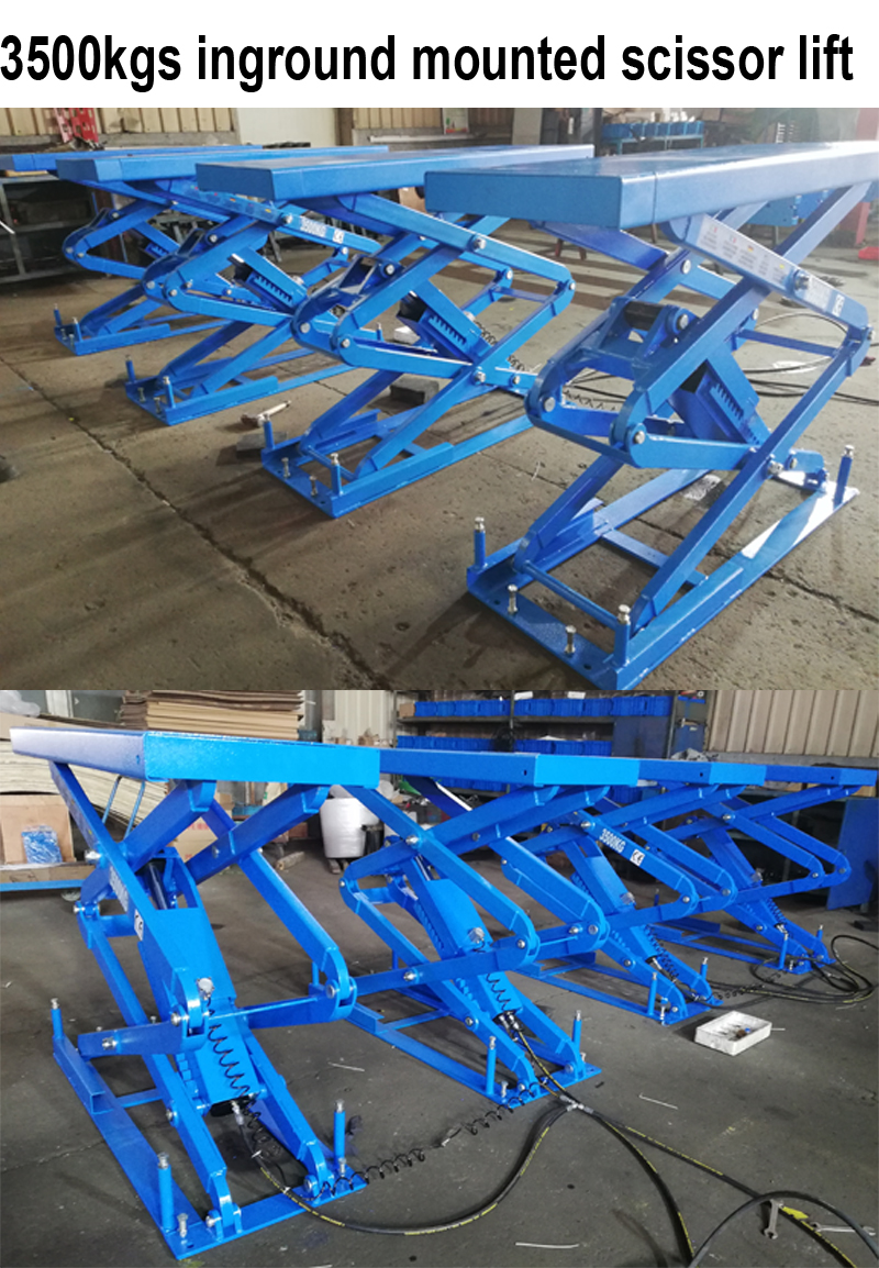 full rise inground mounted scissor car lift